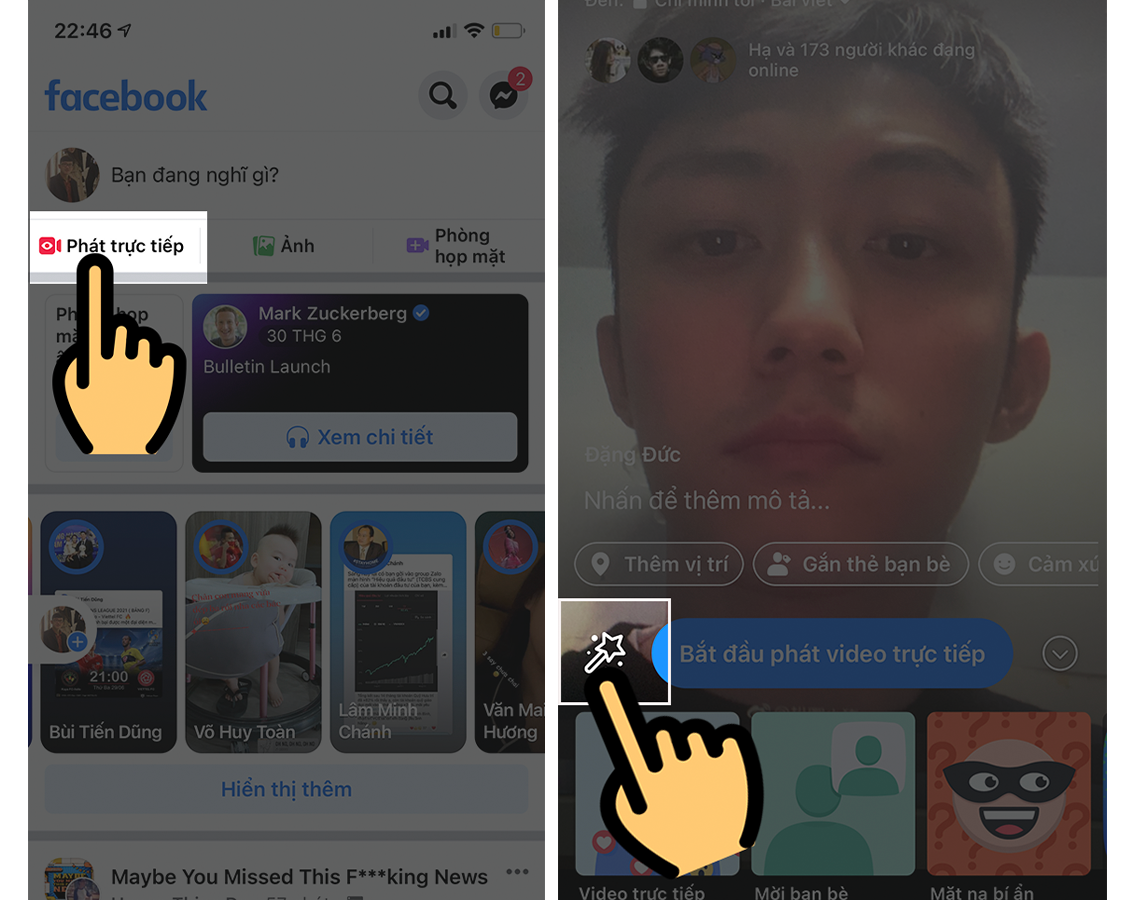 7 Ứng dụng làm đẹp khi livestream facebook iPhone, Android Nguyễn Kim